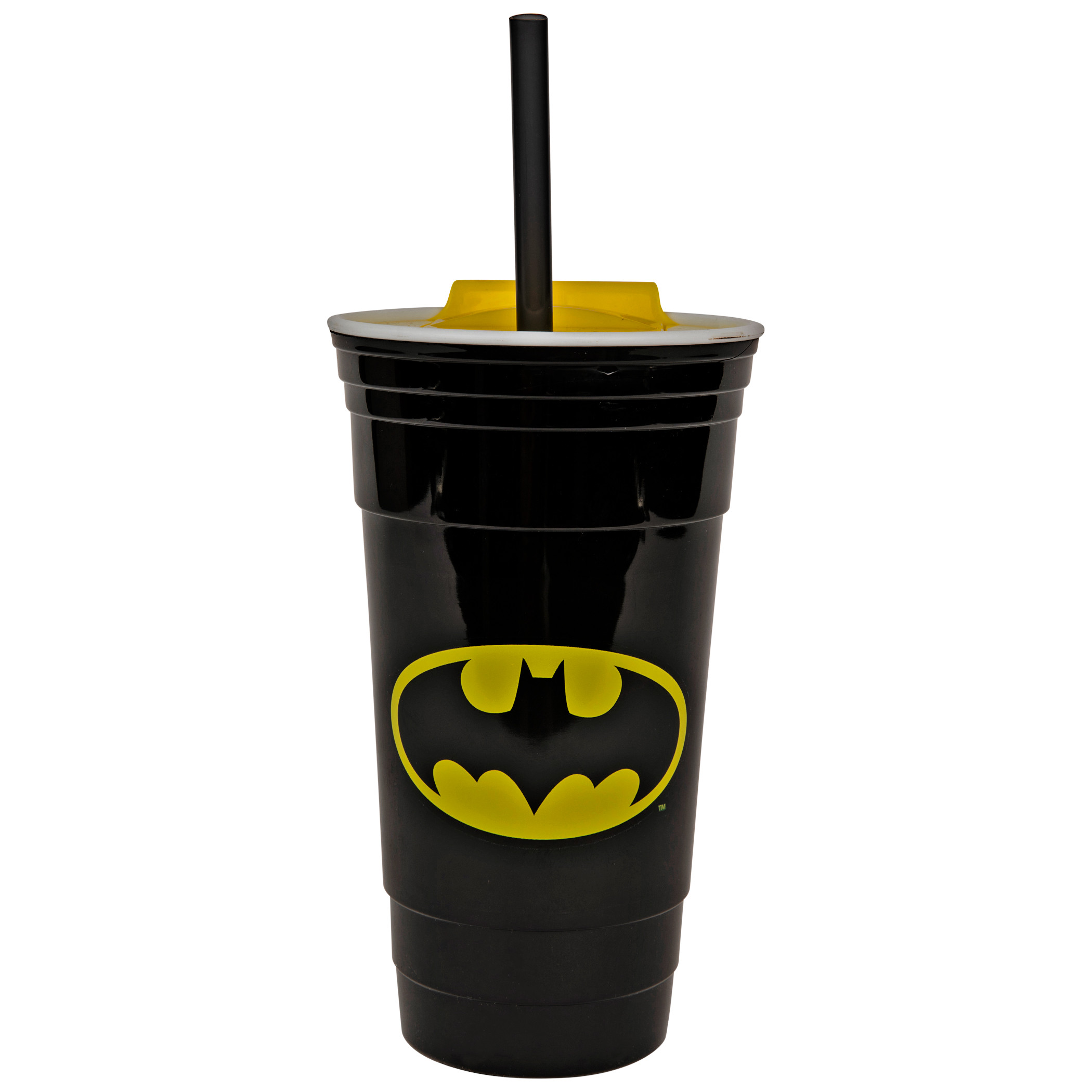 DC Comics Batman Logo 32oz Plastic Party Cup with Lid and Straw